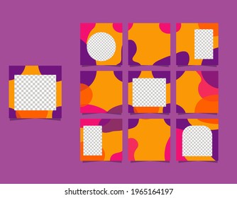 social media templates, banners, blogs, fashion sales pitches. Fully editable square post frame puzzle sales posters. Vector backgrounds of beautiful abstract shapes