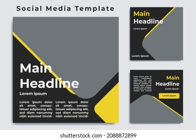 social media templates with black mixed with yellow are suitable for promoting all forms of products or services D9