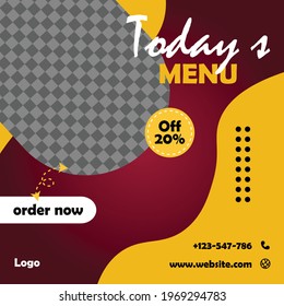 Social media templates, culinary themes.  Suitable for online shops in promoting a product or brand