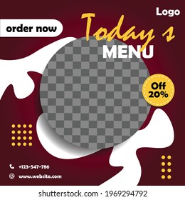 Social media templates, culinary themes.  Suitable for online shops in promoting a product or brand