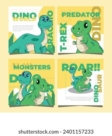 Social media templates with dino character