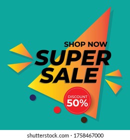 Social media templates with green, red and yellow backgrounds. Great vector for online store sales promotions, product marketing, discount coupons etc.