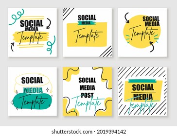 social media templates for posts vector