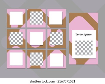 social media templates, puzzle posts. collection of social media templates suitable for advertising or promotion. vector illustration