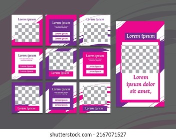 social media templates, puzzle posts. collection of social media templates suitable for advertising or promotion. vector illustration