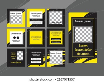 social media templates, puzzle posts. collection of social media templates suitable for advertising or promotion. vector illustration