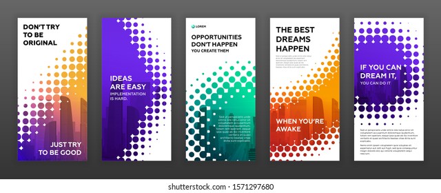 Social media templates set. Instagram story layout. Design background for banner. Corporate blog post layout. Poster design, flyer, leaflet, roll up banner.