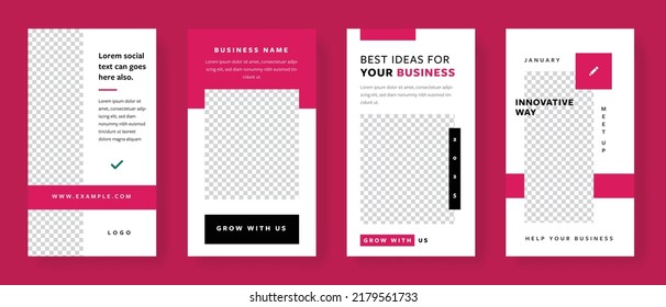 Social media templates, square business layouts, modern set of web banners, minimal graphic for corporation with photo placeholders, editable design, multipurpose marketing vectors