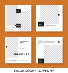 Social media templates, square business layouts, modern set of web banners, minimal graphic for corporation with photo placeholders, editable design, multipurpose marketing vectors