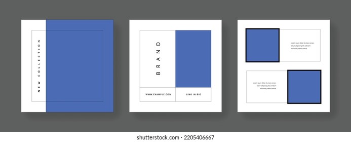 Plantillas de medios sociales, banners web cuadrados para empresas, diseños editables de marca, objetos vectoriales de presentación elegantes y mínimos, paquete gráfico corporativo, fondos universales para publicaciones móviles