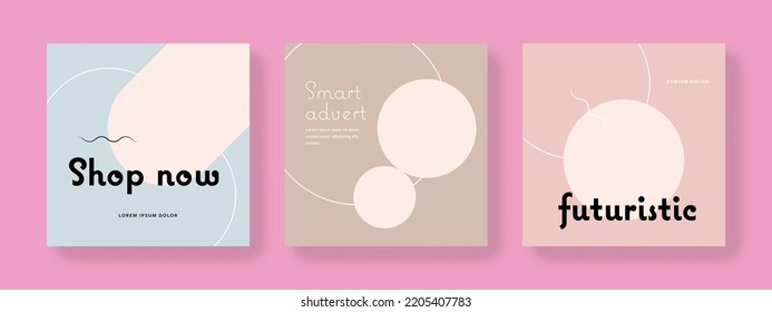 Social media templates, square web banners for business, editable branding layouts, elegant and minimal presentation vector objects, corporate graphic bundle, universal backgrounds for mobile posts