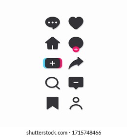 Social media templates. Template web icons, symbols, signs stories. A set of colored ui icons isolated on a white background. Vector illustration. Eps 10