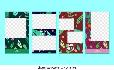 Social media templates. Vector Layout. Social media banner. Set of stories frame templates