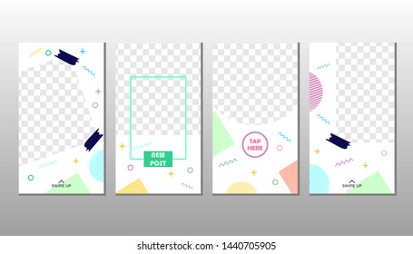 Social media templates. Vector Layout. Social media banner. Set of stories frame templates