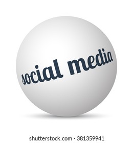 Social Media text 3d sphere ball