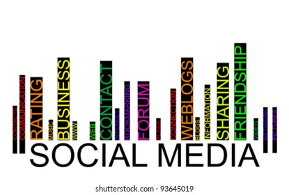 SOCIAL MEDIA text bar-code, vector