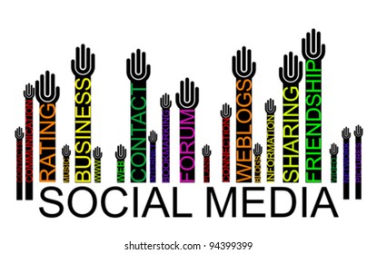 SOCIAL MEDIA text bar-code, vector