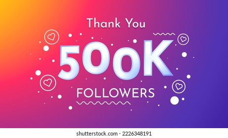 social media thank you followers design template "thank you 500K followers" social media content creator achievement