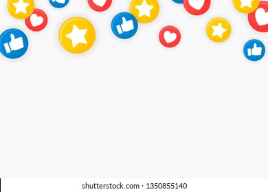 Social media themed border on a white background vector