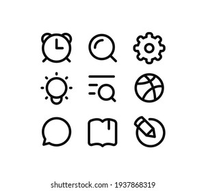 Iconos de vectores de línea delgada de medios sociales puestos en fondo blanco