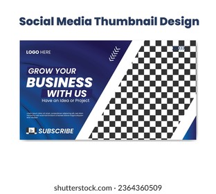 Social Media thumbnail design for any Social Media videos customizable video thumbnail design video cover fully editable thumbnail template for social media concept.