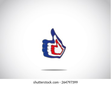 social media thumbs up double like paired up icon symbol concept illustration art