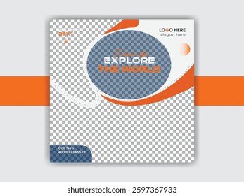 Social media Travel Agency post banner vector design