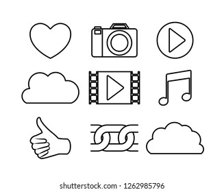 social media trend set icons