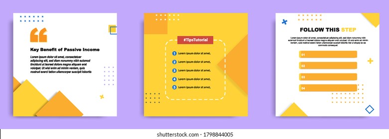 Social media tutorial, tips, trick, did you know post banner layout template with geometric background design element in yellow, black, white color combination