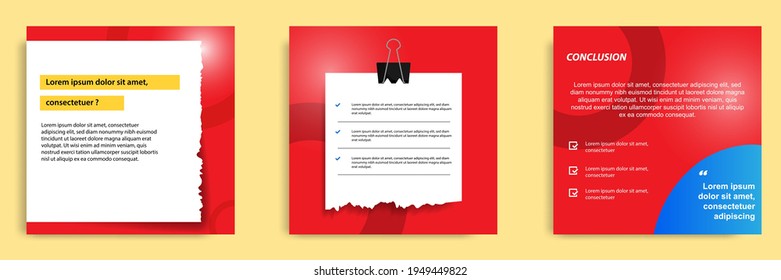 Social media tutorial, tips, trick, did you know post banner layout template with sticky paper note clips design element.