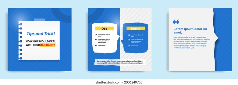 Social media tutorial, tips, trick, did you know post banner layout template with torn sticky paper note clips pin design element and seamless line pattern background. Vector illustration