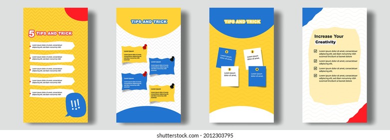 Social media tutorial, tips, trick, did you know post feed stories banner layout template with sticky note design element and abstract seamless line pattern background. Vector illustration