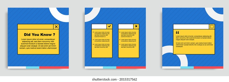 Social media tutorial, tips, trick, did you know post banner layout template with geometric pattern background and folder bubble message design element in colorful fun color.