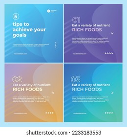 Social media tutorial, tips, trick, did you know post banner layout template with geometric background design element in purple, yellow, white color combination