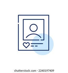 Social media user avatar. Pixel perfect, editable stroke line icon