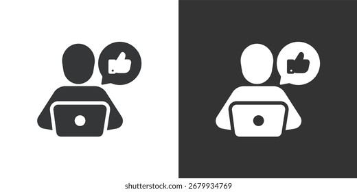 Social media user icon. Solid glyph series icon