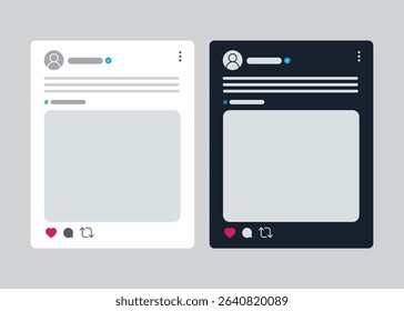 Social media user interface profile design template Publication in media responsive marketing mock-up. Vector illustration stock Illustration