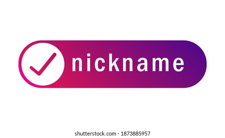 Social Media Username  Icon. Badge.Nickname Style Banner. Vector On White Background.