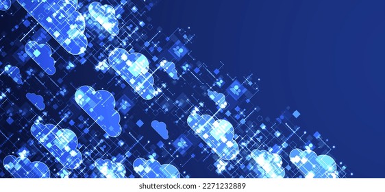 Fondo vectorial de los medios sociales. Concepto de red con nubes abstractas.