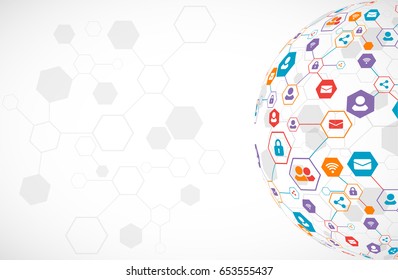 Social media vector background. Network concept. 
