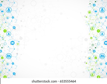 Social media vector background. Network concept.