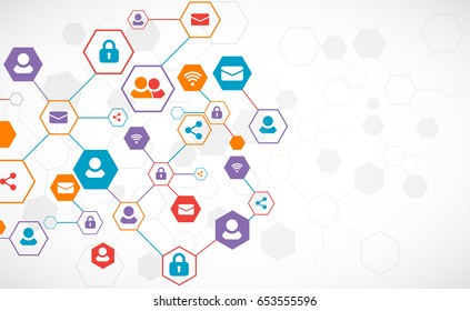 Social media vector background. Network concept.