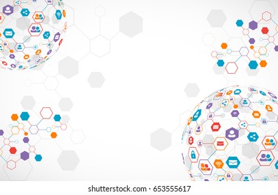 Social media vector background. Network concept. 