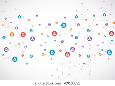 Social media vector background. Network concept.