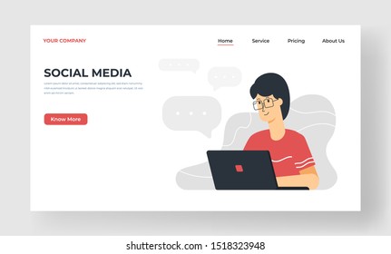 Social media vector concept illustration, can be used for landing page, ui, web, app intro card, editorial, flyer, and banner.