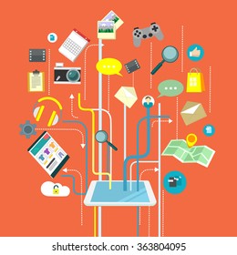 Social media vector flat illustration
