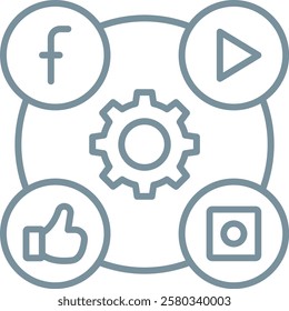 Social Media vector icon. Can be used for printing, mobile and web applications.