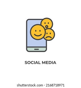 social media vector icon. Colorful flat design vector illustration. Vector graphics