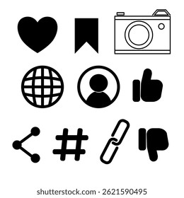 Vektorsymbol-Set für soziale Medien.