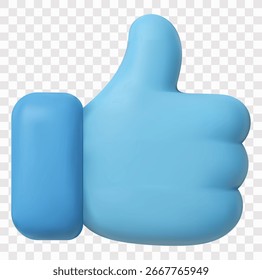 Conjunto de Ícones de Vetor de Mídia Social | Conjunto de ícones 3D | Como Blue Thumbs-up